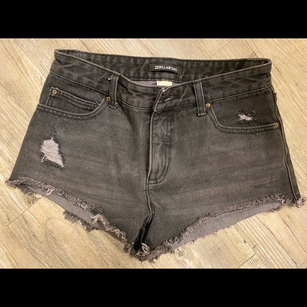 Billabong high waisted denim shorts - black